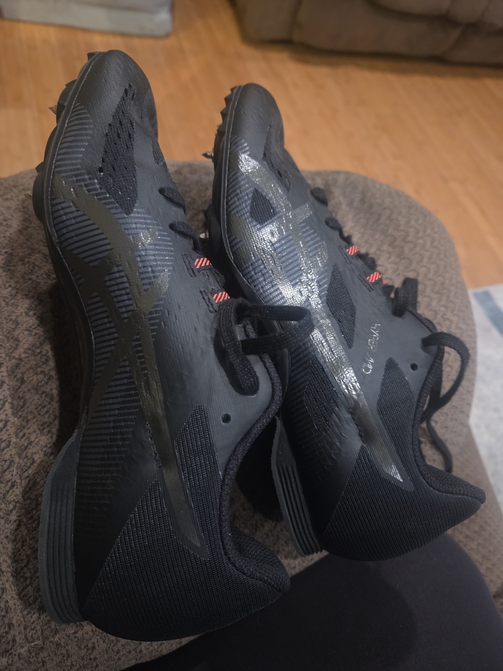 Asics Kids Black Slip-On Athletic Track Sneakers